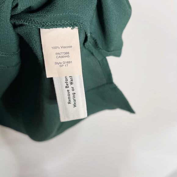 Madewell 2XS XXSmall Emerald Green Novel Dress VNeck Short Sleeve Shift Mini - Picture 6 of 8